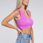 Ribbed Cropped Racerback Tank Top