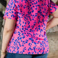 Women Leopard Print Plus Size V Neck Blouse