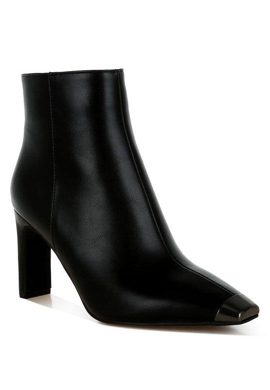 Minimalist Sleek Cap Toe Faux Leather Boots