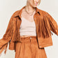 Suede studded fringe jacket JJO5009