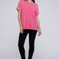 Ribbed Raglan Dolman Sleeve Boat-Neck Top