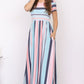 Plus Short Sleeve Stripe Maxi Dress