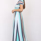 Plus Short Sleeve Stripe Maxi Dress