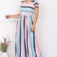 Plus Short Sleeve Stripe Maxi Dress