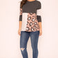 Plus Leopard Color Block Tunic