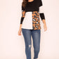 Plus Leopard Color Block Tunic