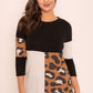 Plus Leopard Color Block Tunic