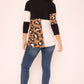 Plus Leopard Color Block Tunic