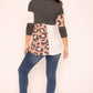 Plus Leopard Color Block Tunic