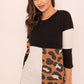 Plus Leopard Color Block Tunic