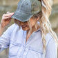 Distressed Messy Bun Hat Cap