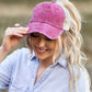 Distressed Messy Bun Hat Cap