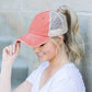 Distressed Messy Bun Hat Cap