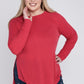 Plus Melange Baby Waffle Long Sleeve Top