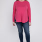 Plus Melange Baby Waffle Long Sleeve Top