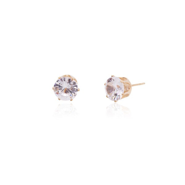 CUBIC ZIRCONIA CLASSIC STUD EARRINGS