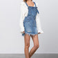 Frayed Denim Overalls Dress