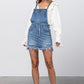 Frayed Denim Overalls Dress