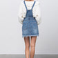 Frayed Denim Overalls Dress