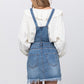 Frayed Denim Overalls Dress