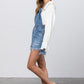 Frayed Denim Overalls Dress