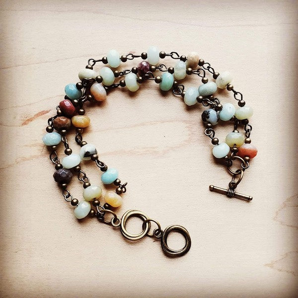 Amazonite Triple Strand Bracelet