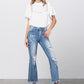 Stretch Mid Rise Crop Flare Jeans