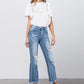 Stretch Mid Rise Crop Flare Jeans