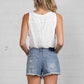 Frayed Hem Distressed Denim Shorts