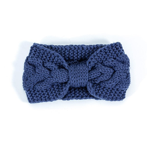 WINTER CROCHET BOW TWISTED HEAD BAND