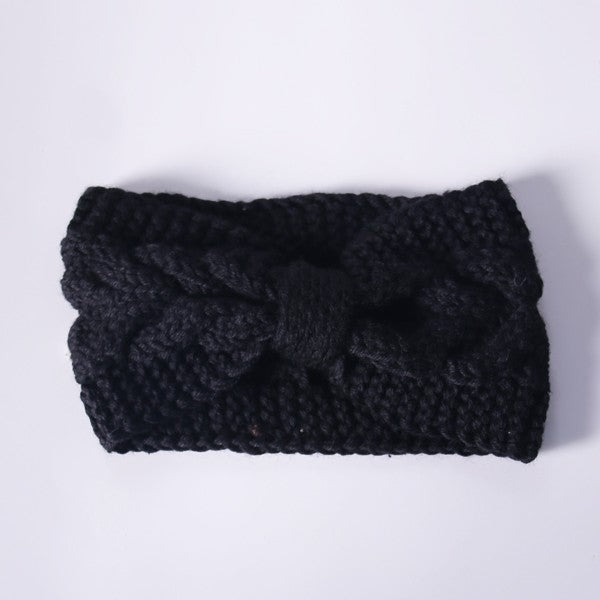 WINTER CROCHET BOW TWISTED HEAD BAND