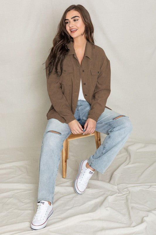 Corduroy boyfriend oversize Jacket