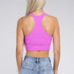 Ribbed Cropped Racerback Tank Top