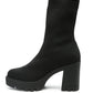 Knitted Block Heel Boots