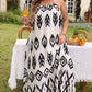 Black Plus Size Western Print Halter Maxi Dress