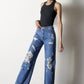 Distressed Frayed Hem Dad Jeans