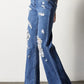 Distressed Frayed Hem Dad Jeans