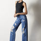 Distressed Frayed Hem Dad Jeans