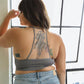 Plus Size Tattoo Mesh Racerback Bralette