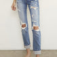 Destroyed Front Girlfriend Jeans