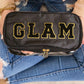 Black Glam Clear Cosmetic Fold Flat Makeup Bag