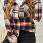 Geometric Plaid Print Pocketed Shirt for women