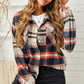 Geometric Plaid Print Pocketed Shirt for women