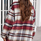 Geometric Plaid Print Pocketed Shirt for women