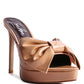 My Time Patent Pu Bow Detail High Heeled Sandal