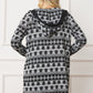 Long Tribal Print Hooded Cardigan