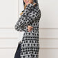 Long Tribal Print Hooded Cardigan