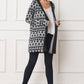 Long Tribal Print Hooded Cardigan