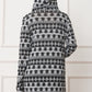 Long Tribal Print Hooded Cardigan