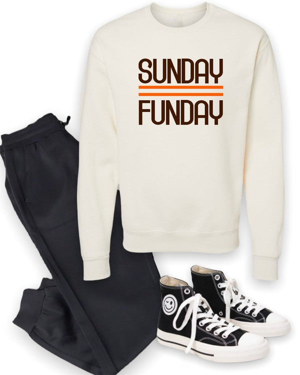 Brown and Orange Sunday Funday Crewneck Sweatshirt